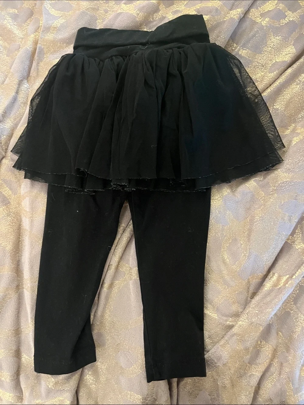 GAP Black Tulle Skirted Leggings for Kids
